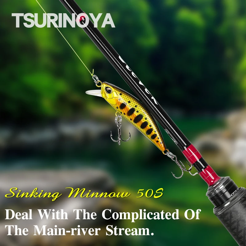 TSURINOYA hundimiento Minnow Mini señuelo duro DW63 50S 50mm 5g señuelo de pesca Artificial Wobblers Crankbait cebo de trucha