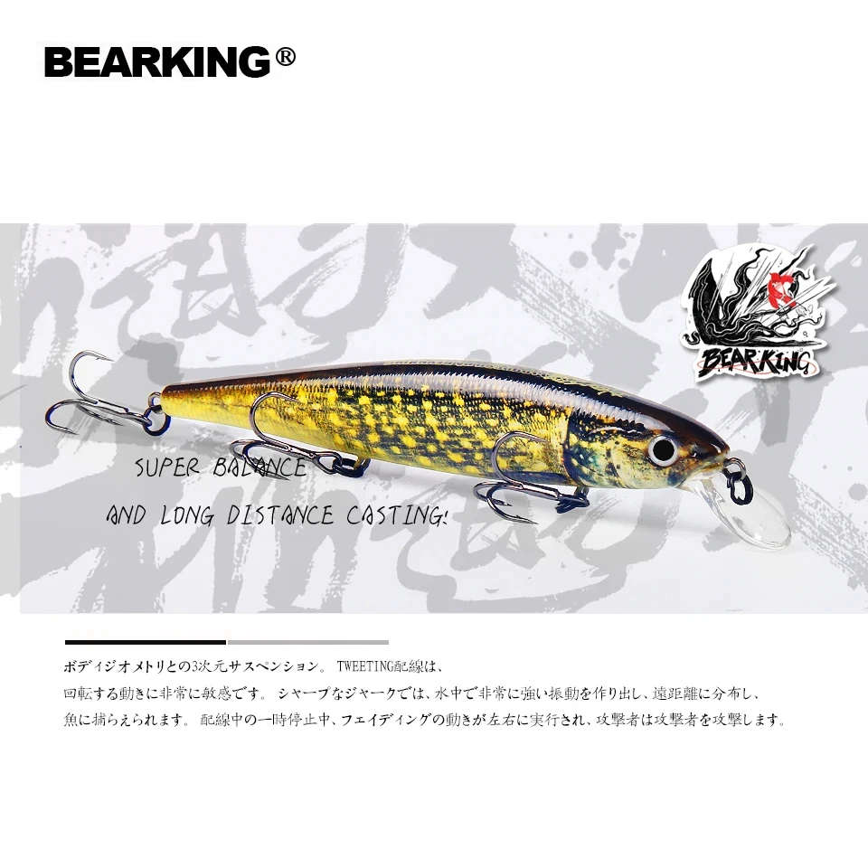 Bearking-señuelo de pesca de calidad profesional, 11,5 cm, 16g, wobblers crank minnow bait, excelente pintura - imagen 4