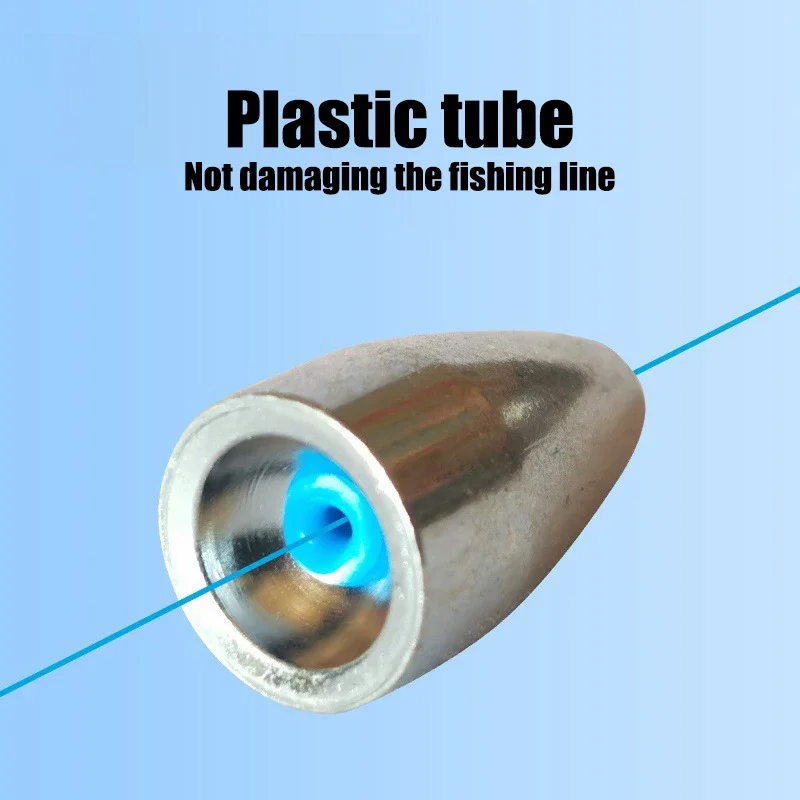 10 unids/lote de plomos de pesca con forma de bala, plomos de aleación de 6 tamaños para anzuelo de manivela, aparejos de pesca, accesorios de cebo Texas Rig - imagen 3