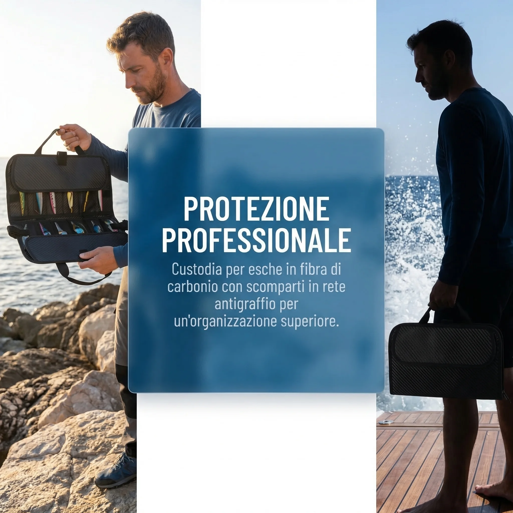 Bolsa impermeable pesca Goture – Organizador portátil fibra carbono - imagen 5