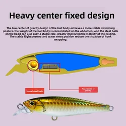 Jerkbait Flotante MUKUN 70SP Lanzamiento Largo Bass Pike