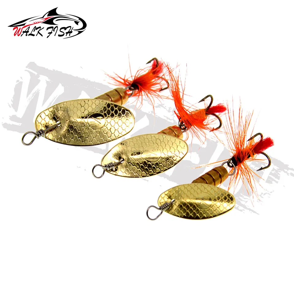 WALK FISH 3PCS Fishing Lure Spinner Bait Compound Bait 3g 4.5g 5.5g Rotation Spoons Feather Jig Buzz Artificial Baits - imagen 4