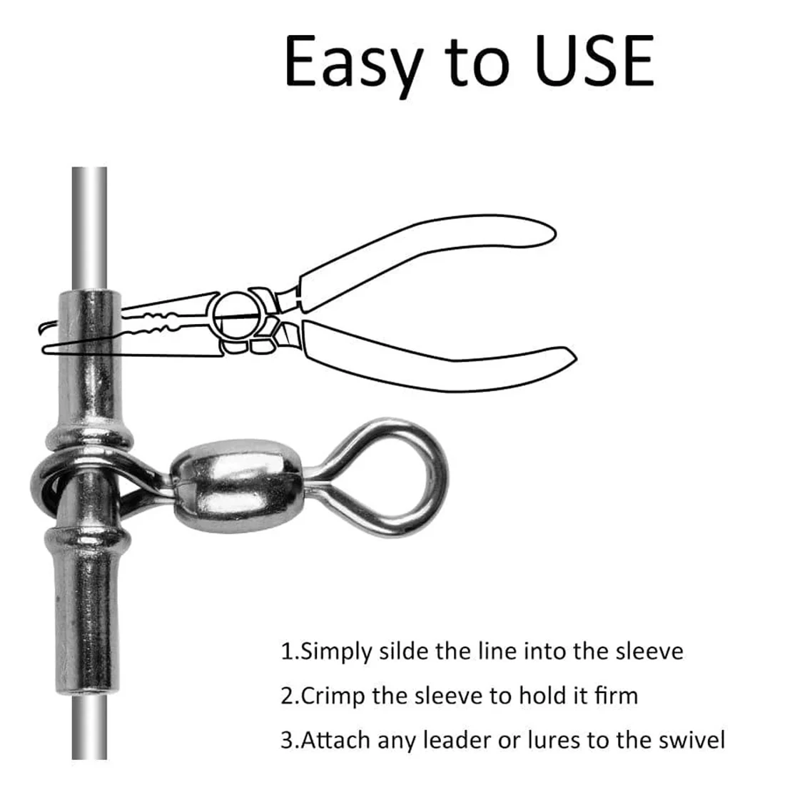 FishTrip 15 piezas de manga giratoria de línea cruzada, giratorios de pesca de 3 vías en forma de T para pesca en surf, evitando giros y enredos - imagen 5