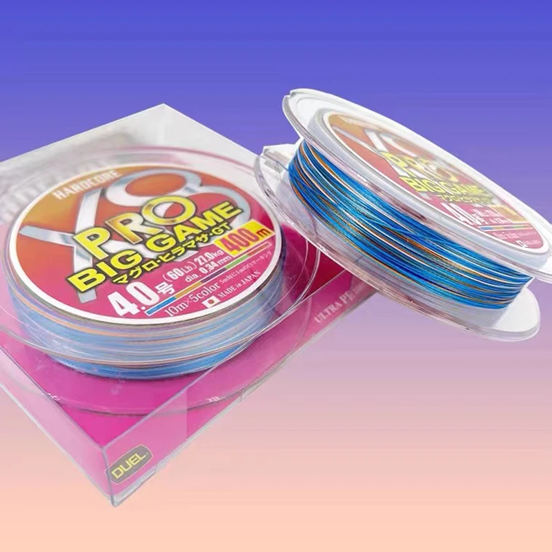 DUEL FISHING LINES HARDCORE X8 Pro Juego grande PE trenza señuelo alambre balsa pesca Ocea línea de pesca multicolor lubina de mar 300m 400m - imagen 2