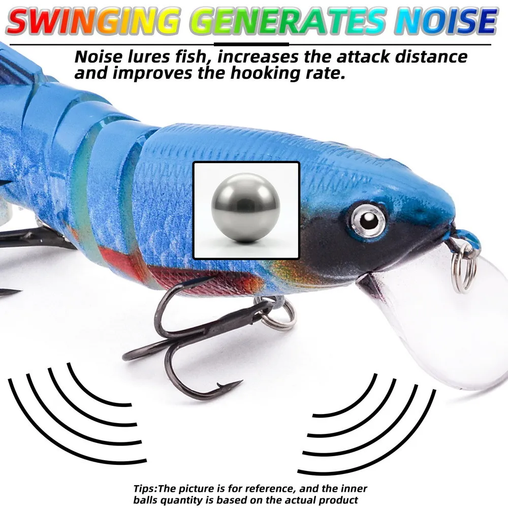 Jerkbait hundible multiarticulado con cola en T para trucha - imagen 3