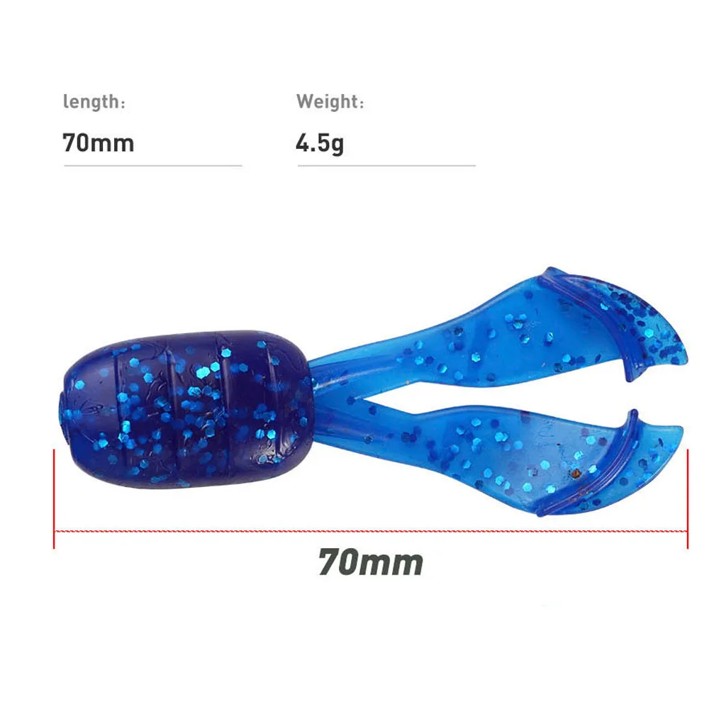 Señuelo de plástico blando flotante TPR, 6 piezas/pkt, 7cm, 4,5g, cebo de pesca de camarón, anzuelo aparejo, Weedless Drop Shot - imagen 2