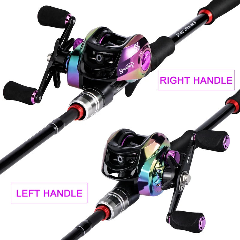 Sougayilang Combo Baitcasting – Caña 1,8m y Carrete Alta Velocidad - imagen 4