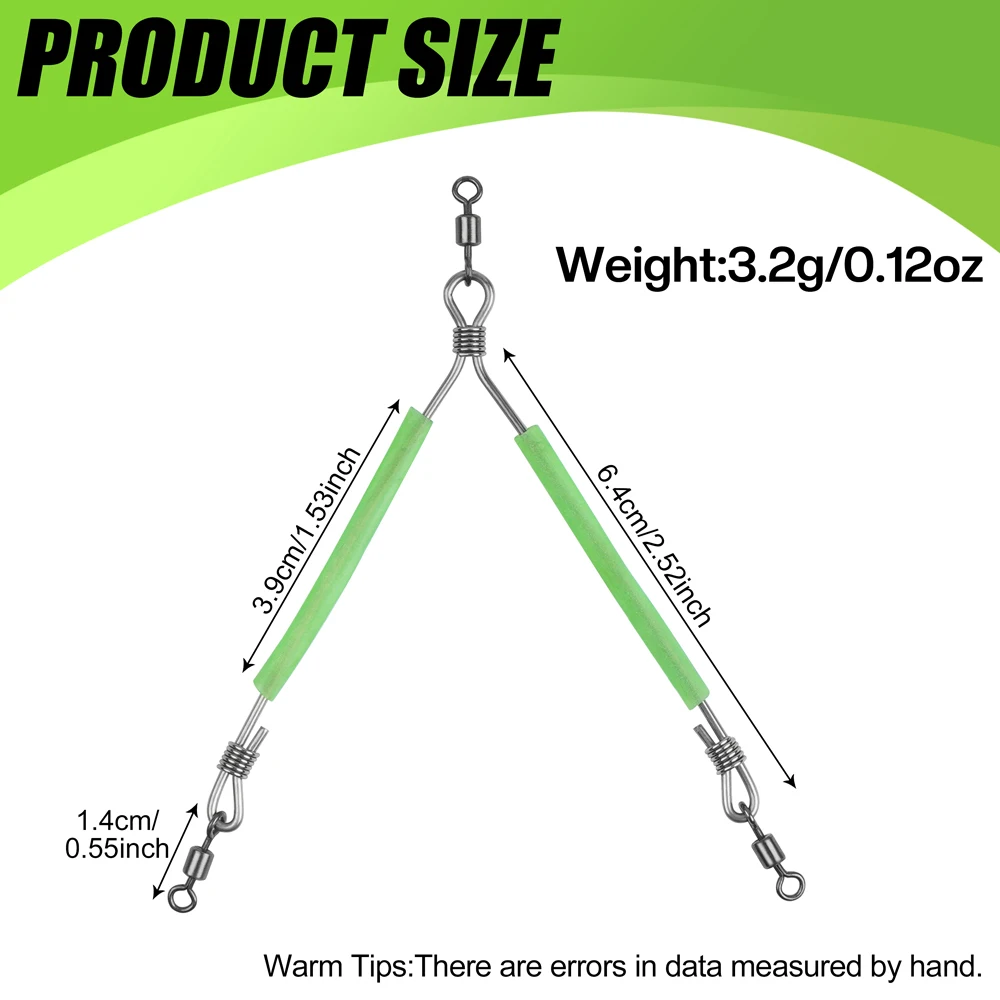 Conector de pesca de equilibrio luminoso, 10 piezas, mangas antienredos, tubo con giratorios para mar, accesorios de pesca, aparejos - imagen 2