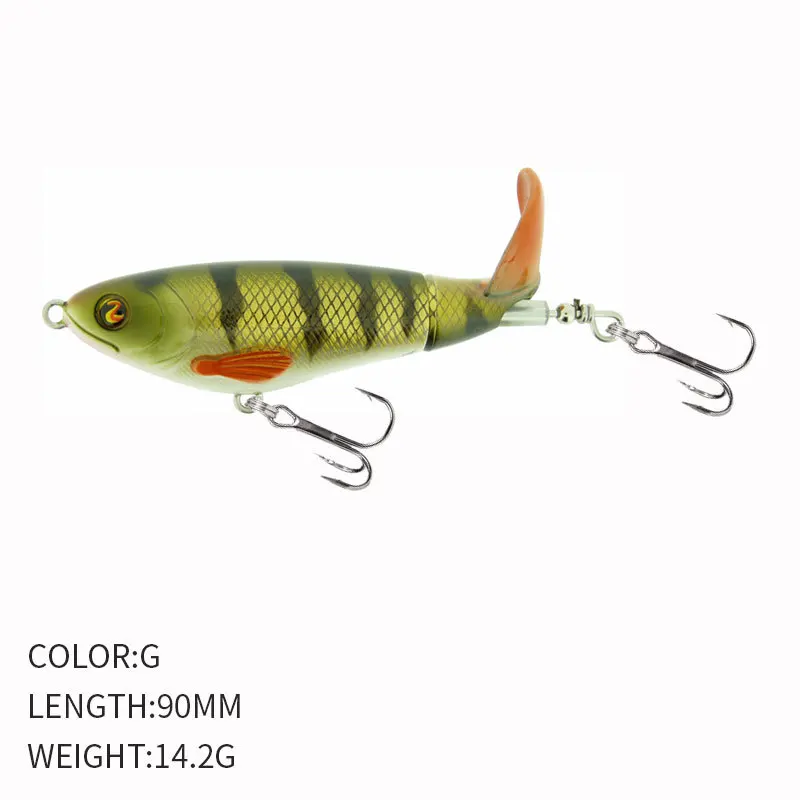 Señuelo Topwater de Pesca Artificial, 1 piezas, 90mm, 14,2g, Whopper, Wobbler, cola giratoria - imagen 3