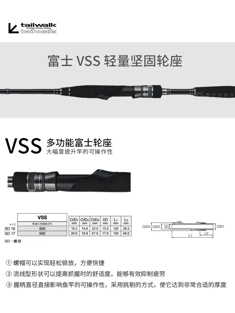 Caña de pescar de mar Tailwalk HI-TIDE SSD para pesca con caña potente BigTuna Gigger caña giratoria rápida para caminar en la cola - imagen 3