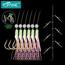 ZYZHE Anzuelos Sabiki Piel de Pescado Real Luminosos – Mar/Dulce