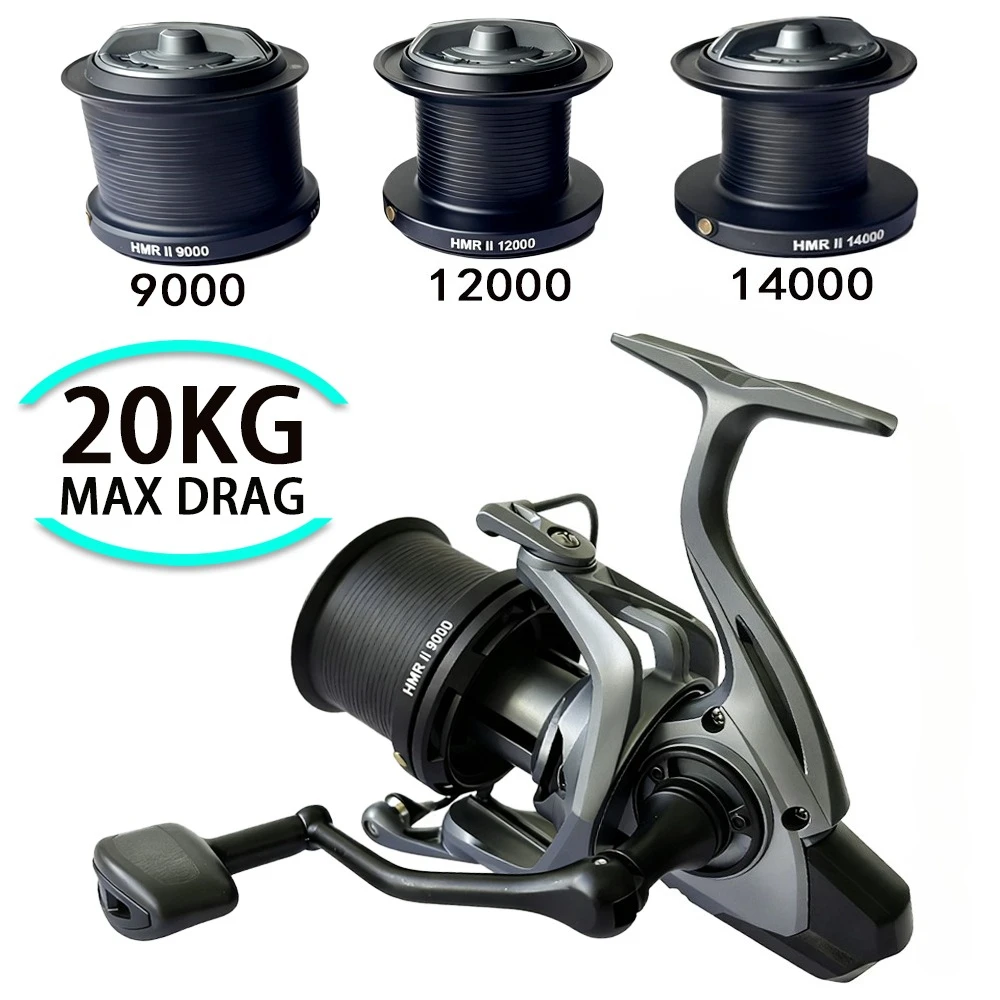 Carretes de Pesca giratorios grandes 9000 12000 14000 carrete de arrastre 20KG carrete potente agua dulce agua salada juego grande Pesca de Surf - imagen 2