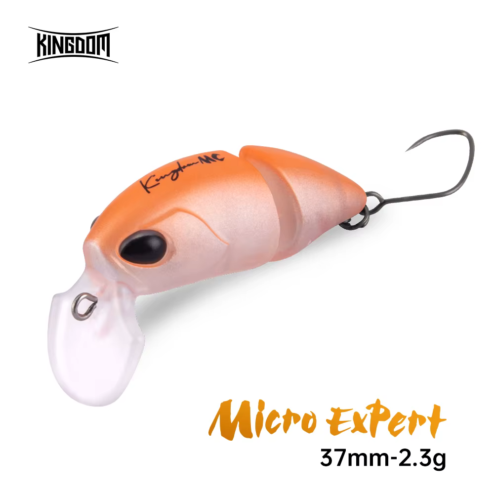 Kingdom Micro Expert-señuelo de pesca flotante, pececillo 2,3g, 37mm, cebos duros artificiales, Swimbait de doble articulación, cebos de pesca de lubina y trucha