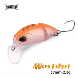 Kingdom Micro Expert-señuelo de pesca flotante, pececillo 2,3g, 37mm, cebos duros artificiales, Swimbait de doble articulación, cebos de pesca de lubina y trucha