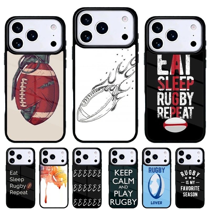 Funda iPhone con estampado de balón de rugby para modelos Air y Pro