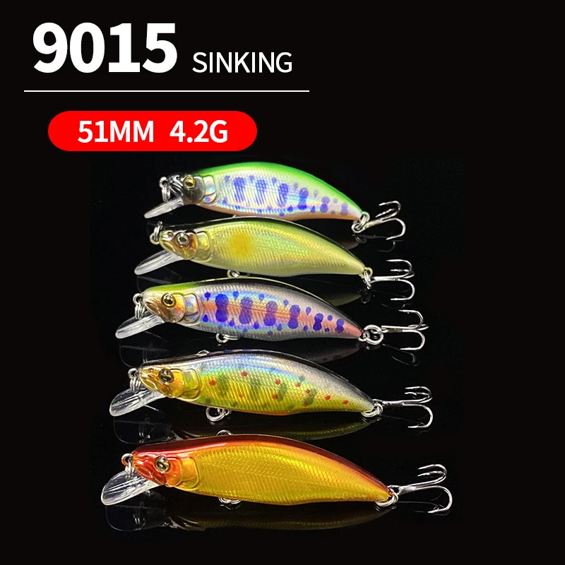 Mini señuelo de pececillo que se hunde, cebo Artificial Wobbler japonés para trucha, lubina, corriente de montaña, Swimbait, accesorios de pesca, 4,2g, 51mm - imagen 3