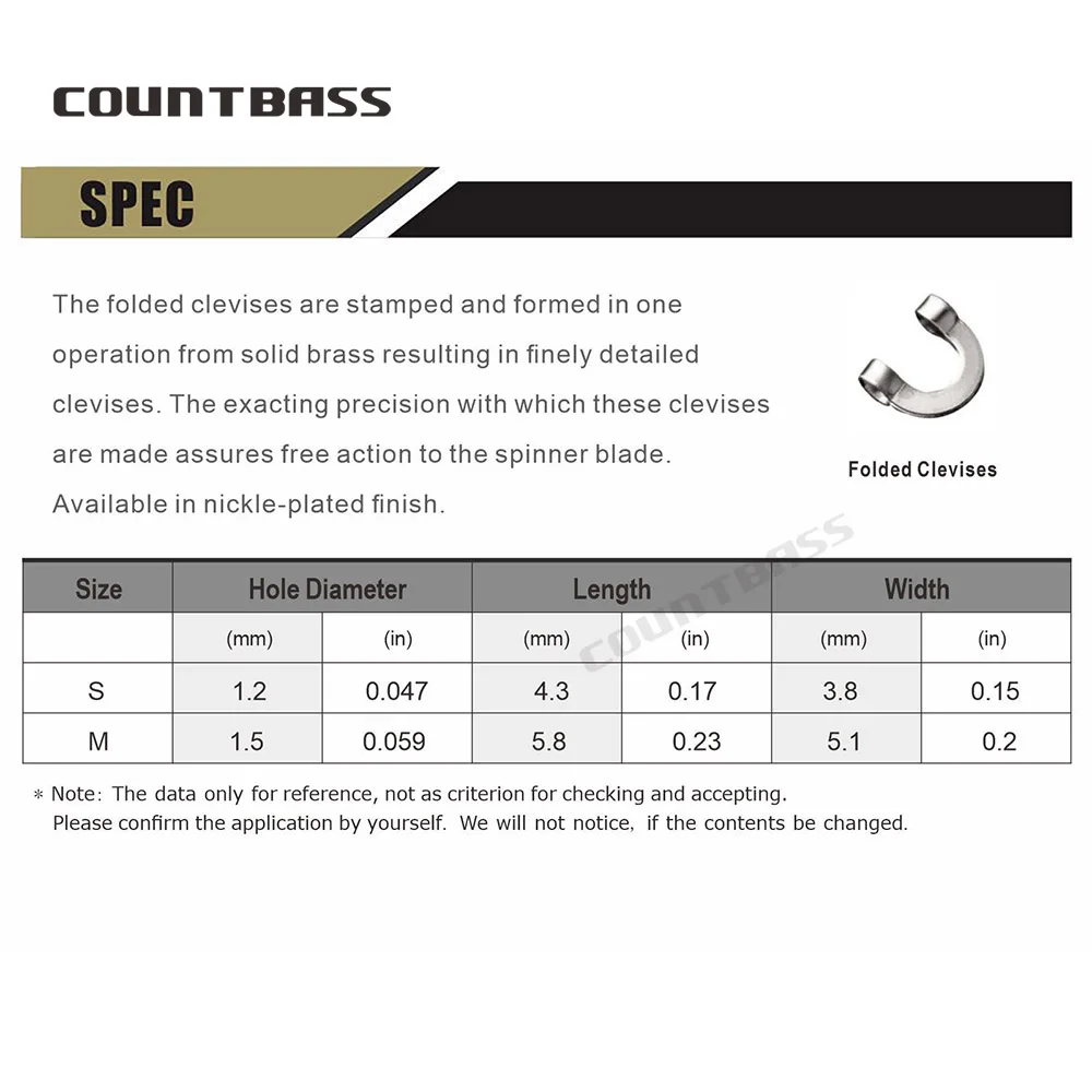 Countbass 100 Uds. Horquillas plegadas material de latón color níquel DIY spinnerbatis spinner accesorios de Señuelos de Pesca - imagen 2