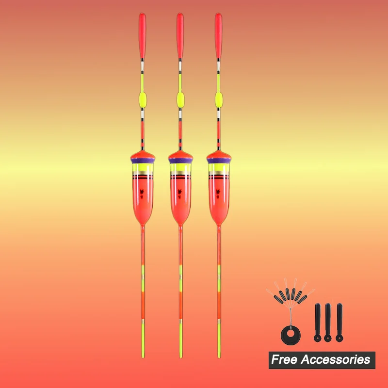 WLPFISHING 3 unids/lote flotadores de pesca Balsa flotadores de peces pequeños de alta sensibilidad aparejos de accesorios de pesca de agua poco profunda