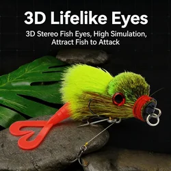 Señuelo blando articulado 22 cm pelo ojos 3D para agua dulce y salada