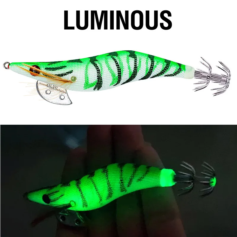 Señuelo de pesca de madera de primera calidad, anzuelo de calamar, 8/10/12cm, camarones realistas, Egi, sepia, cebo duro para agua salada y agua dulce - imagen 2