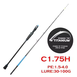 Caña de jigging para pulpo punta titanio acción 9:1