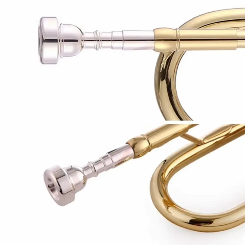 Boquilla de trompeta 3C/5C/7C, accesorios de instrumentos musicales de latón dorado/plateado, dispositivo de práctica profesional Universal - imagen 5