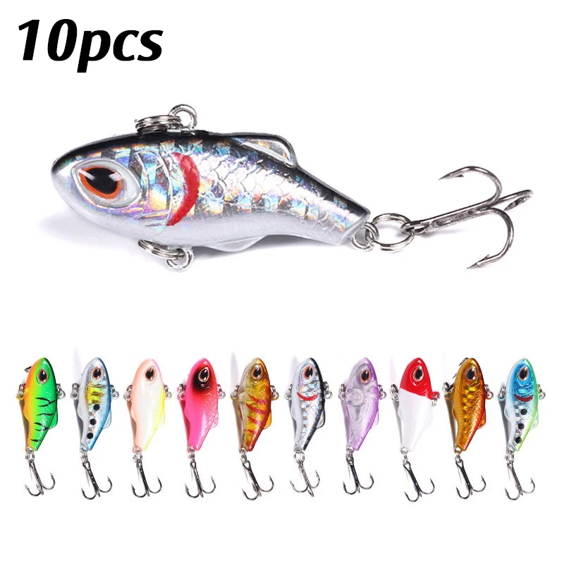 10 Uds VIB hundimiento vibración señuelo de pesca plástico duro pesca Artificial Lucio cebo Peche aparejos
