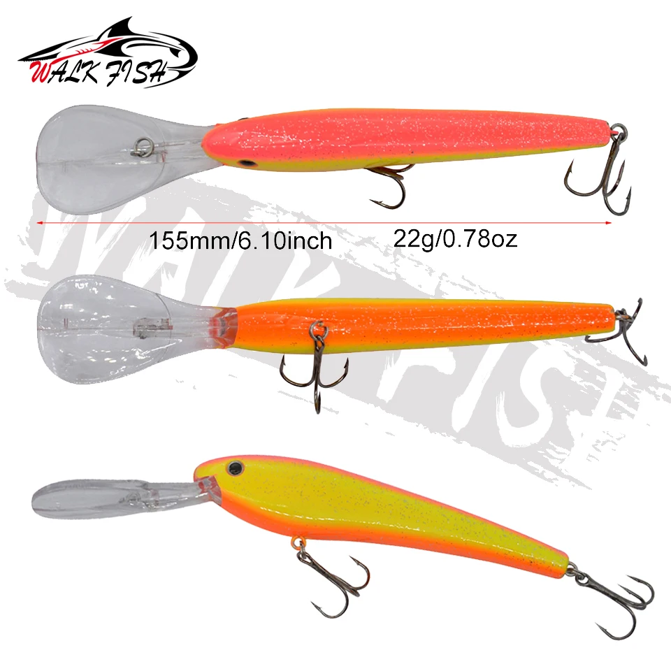 WALK FISH-señuelo de pesca de pececillos, cebo Artificial duro de fundición larga, Wobblers de pesca de Lucio, carpa, Crankbaits, aparejos de pesca, 1 piezas - imagen 2