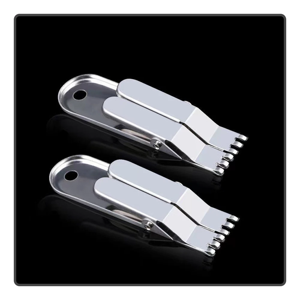 Lombrero de tierra portátil de acero inoxidable, gusano rojo y otros cebos, Clip de resorte vigoroso, gancho de cebo vivo, herramienta de pesca - imagen 2