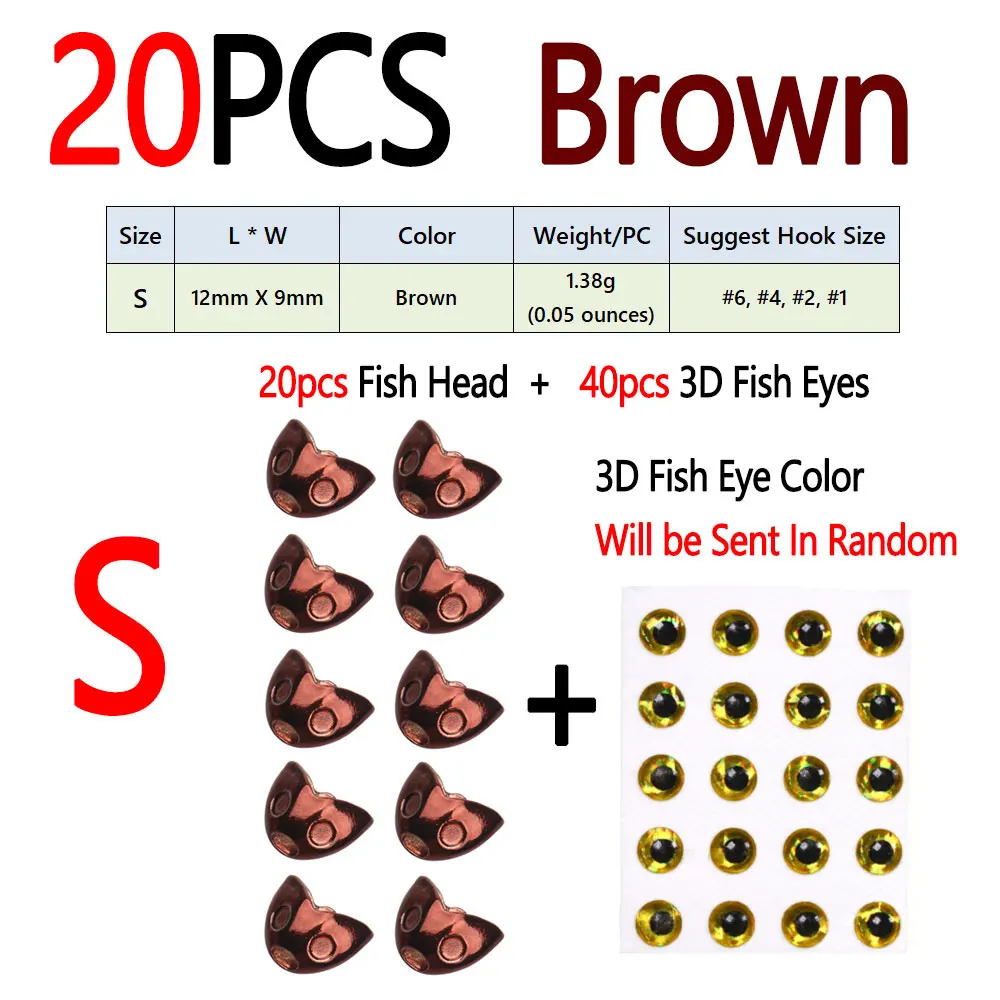 20pcs Brown S
