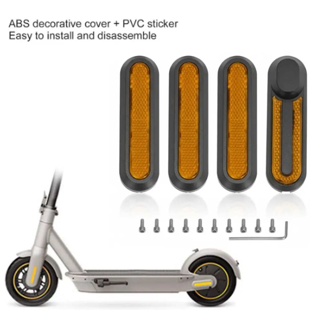 4 unids/set ABS cubierta de ruedas traseras de Scooter con tornillos tapa amarilla de cubos de rueda de Scooter para Xiaomi M365/Pro/Pro 2/1S - imagen 4