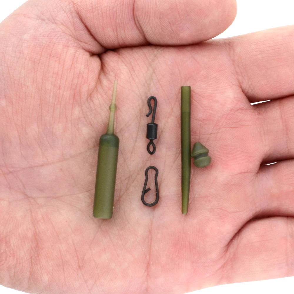 Kit de aparejo de pesca de carpa, ganchos giratorios de pesca, manga de gancho de helicóptero, accesorios de pesca, 10 juegos - imagen 2