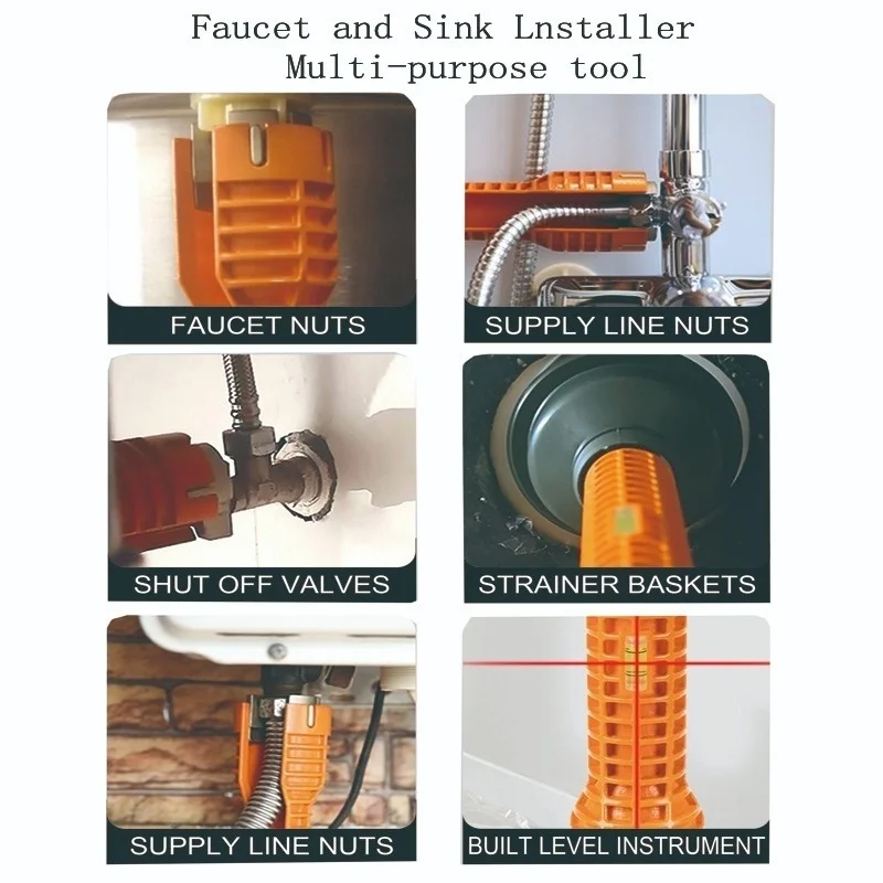 Llave sanitaria multifuncional para suelo pélvico, manguito principal, desmontaje de grifo, tubo, fregadero, solo herramienta de instalación sanitaria - imagen 2