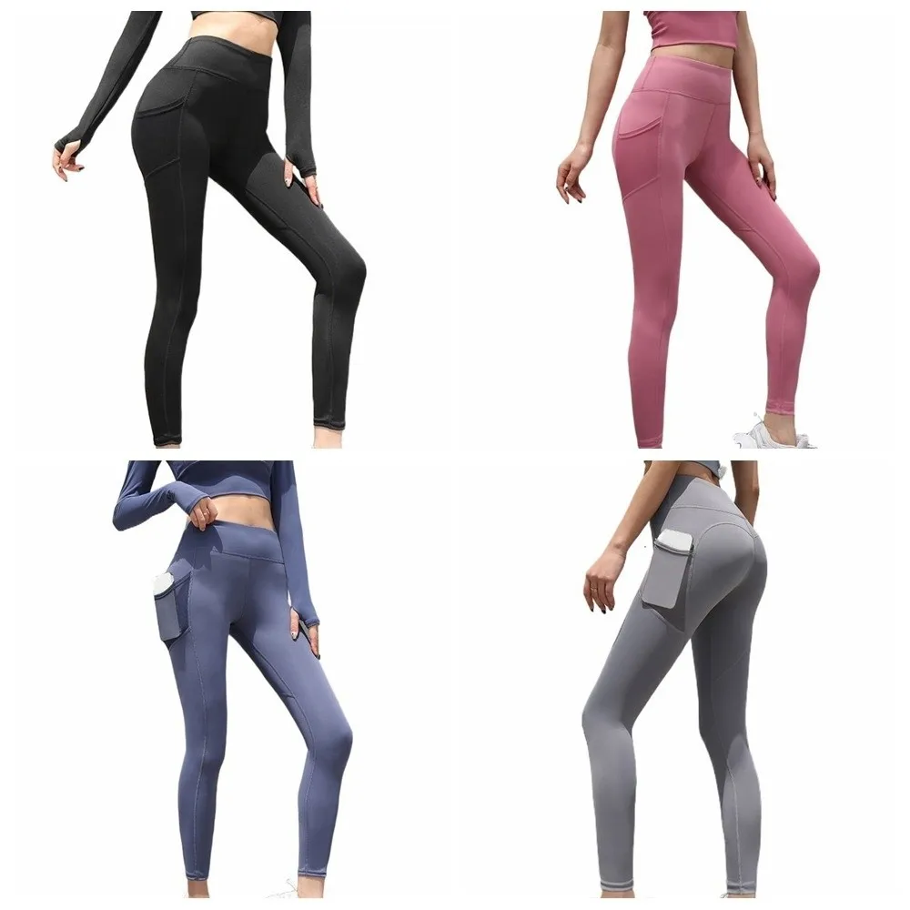 Leggings Pantalones de Yoga con bolsillo de malla, pantalones elásticos de cintura alta para Fitness, pantalones deportivos transpirables de secado rápido para Fitness - imagen 5