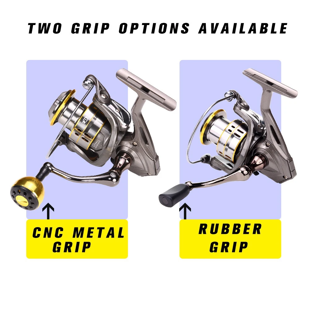 JOF-carrete de pesca giratorio de LC800-7000, rueda de arrastre máximo de 12kg, 5,2: 1 velocidades, bobina de agarre de bola de Metal, aparejos de agua salada de mar - imagen 4