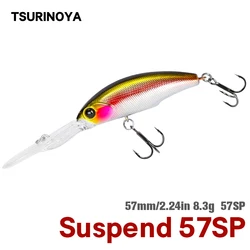 TSURINOYA-señuelo de pesca de 57mm y 8,3g, cebo duro Artificial de fundición larga, para lubina y Lucio, 57SP, 2-4m