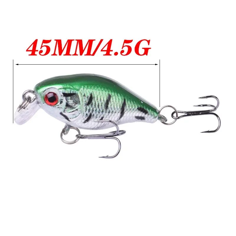 Señuelo de Pesca Minnow, 4,5 cm, 4,5g, cebo duro Topwater, plantilla Wobbler, Crankbait, carpa, lubina rayada, aparejos de Pesca, Swimbait, 1 ud. - imagen 2