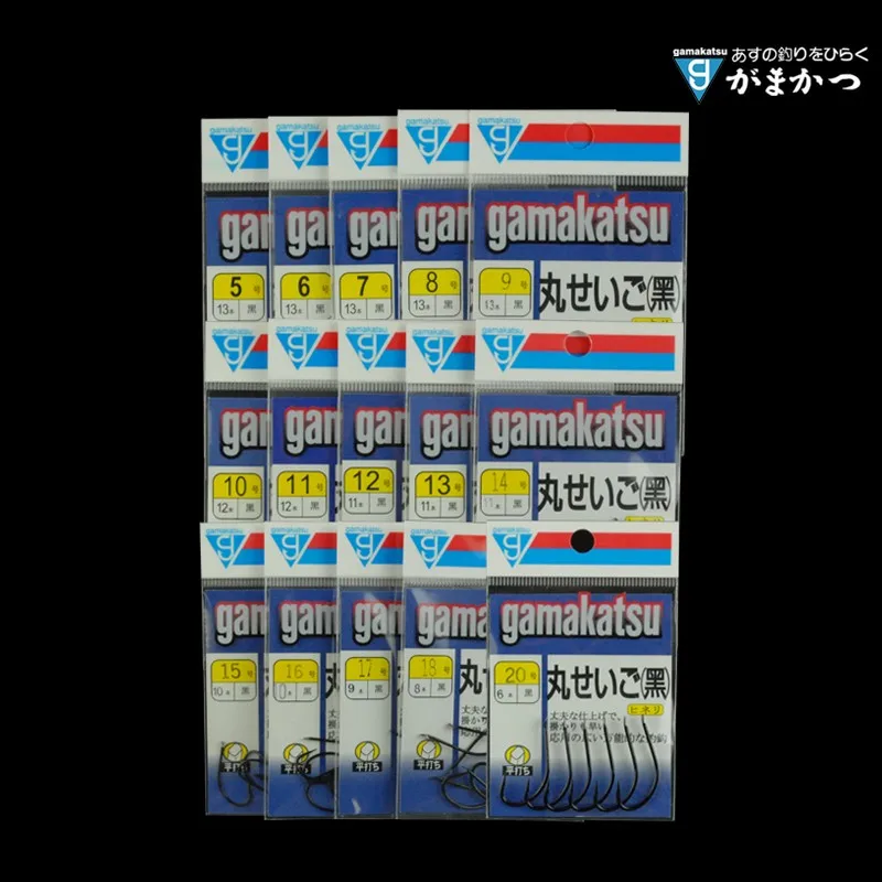 Anzuelo Gamakatsu Maruki Negro C1MA1 Negro 5-20 #   Punta de gancho ligeramente retorcida con púas producidas en Japón - imagen 4