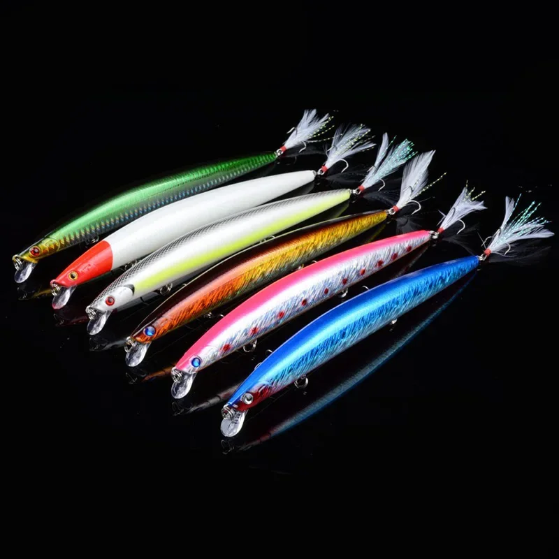 Señuelo de pesca Minnow Wobblers, 18,5 cm, 22g, cebo duro Artificial, anzuelo de plumas, cebo Isca, aparejos de pesca Crankbait, 1 ud. - imagen 2