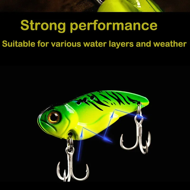 OUTKIT 1 Uds 5g/8g/14g/21g Metal VIB señuelo de pesca Crankbait Bass manivela cebo triple con 2 ganchos cuchara cebo plomo pescado Crankbait - imagen 4