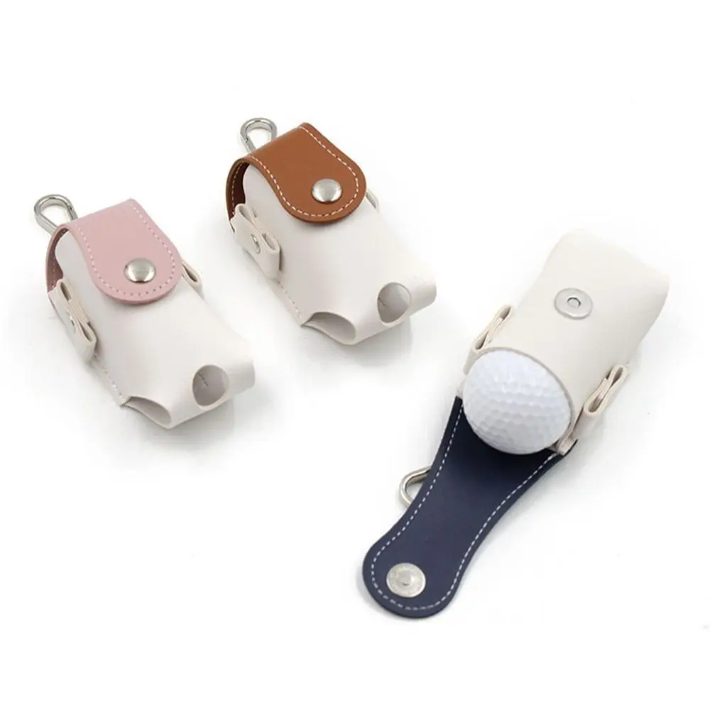 Mini bolso de cintura para pelota de Golf, de cuero PU, 2 pelotas, cinturón de Golf, estuche de almacenamiento, contenedor de pelota de Golf impermeable, transporte de cintura - imagen 2