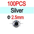 2.5mm Silver 100pcs