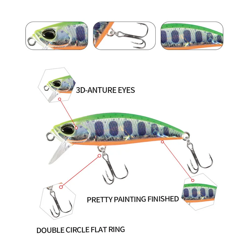 Wobbler minnow para trucha – Señuelo hundible - imagen 5