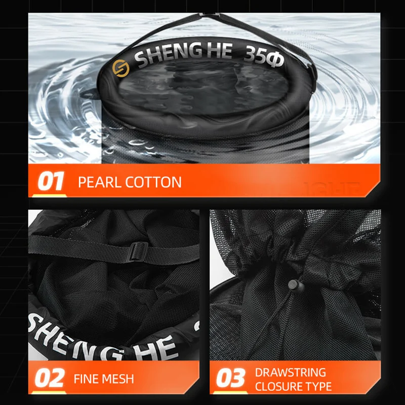 Pesca de peces bien plegable mantener peces vivos mantener red pesca de carpa portátil flotante protector de peces red herramientas de pesca al aire libre equipo - imagen 3