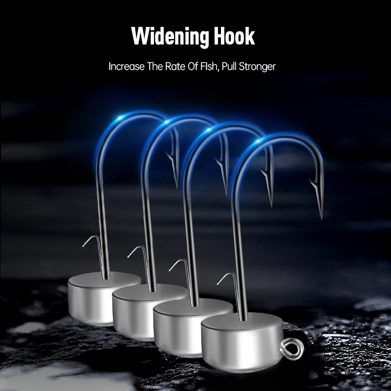 Kingdom 12 Uds Ned Jig anzuelos de pesca con cabeza de plomo 1,8g 2,7g 3,5g 4,2g anzuelos de gusano suave anzuelos de púas anticaída aparejos de pesca - imagen 5