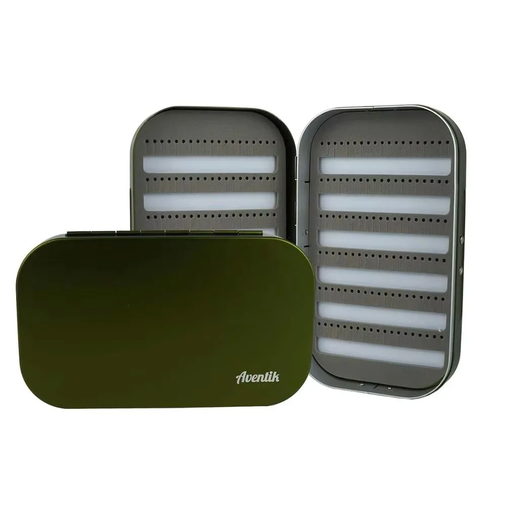 Cajas de pesca con mosca de aluminio clásicas Aventik Art con espuma EVA de 2 lados, cajas de pesca con mosca ligeras y corrustion de 6,1x3,7x1,1 pulgadas - imagen 2