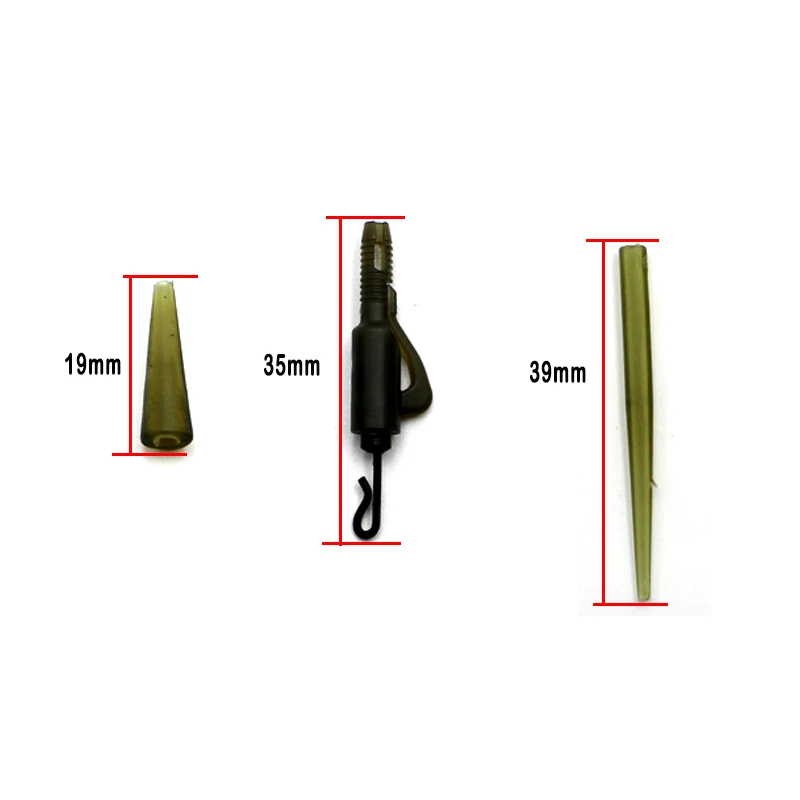 Accesorios de pesca de carpa, 30 Uds., Clip de plomo, cola giratoria de cambio rápido, mangas antienredos de goma para aparejos de pesca de carpa, aparejos de pesca gruesos - imagen 2
