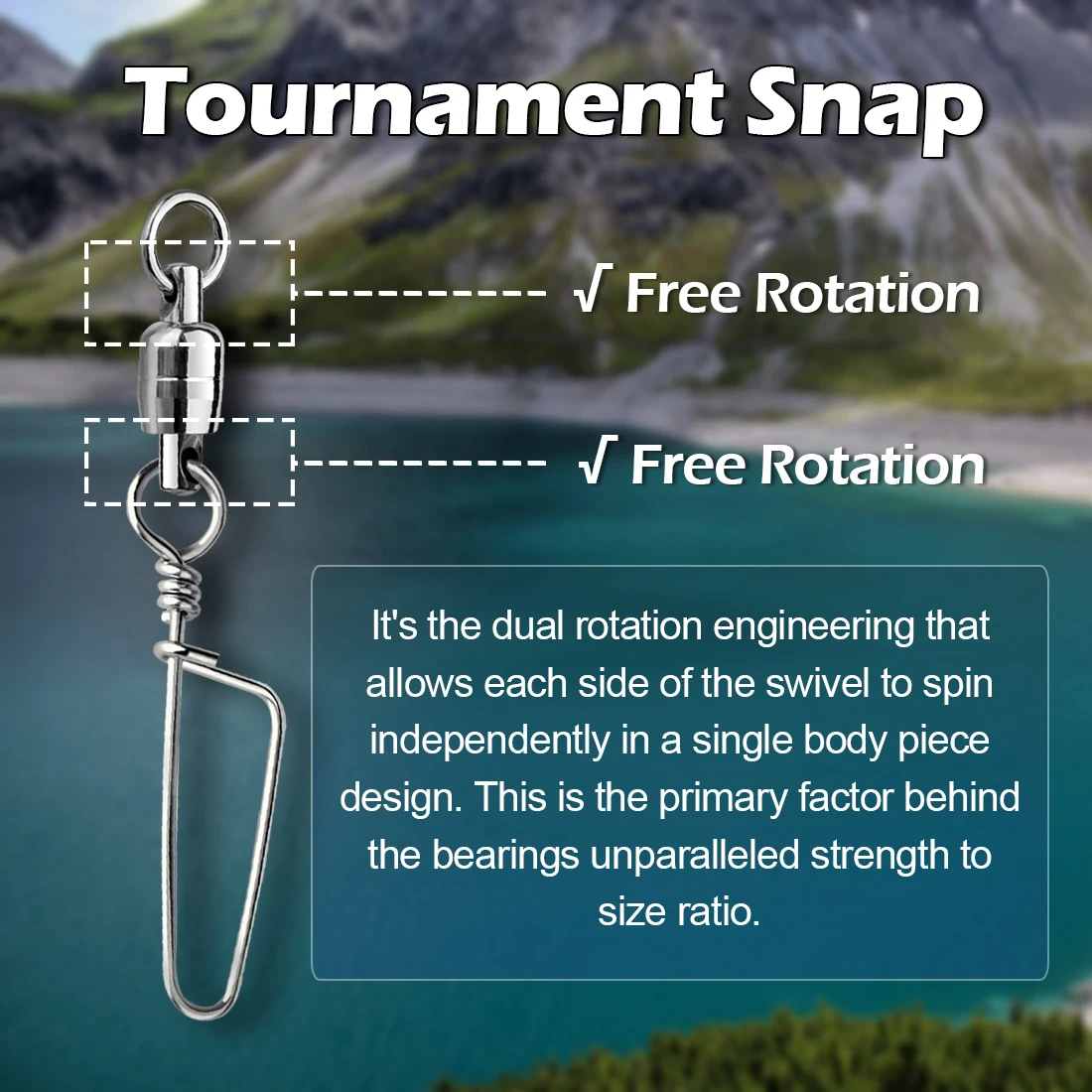 FishTrip 10 Uds. Giratorios de doble rodamiento de bolas Coastlock Snap de torneo de acero inoxidable de alta resistencia para pesca en agua salada - imagen 3