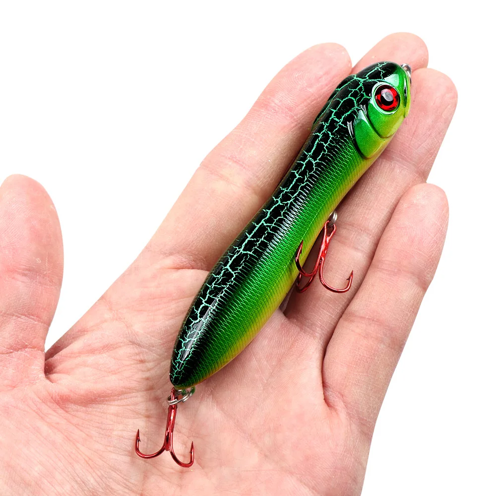 Señuelo de lápiz en forma de Z con cabeza de serpiente para pesca, cebo Popper de 10cm/15,6g, equipo de pesca al aire libre, cebo biónico falso - imagen 4