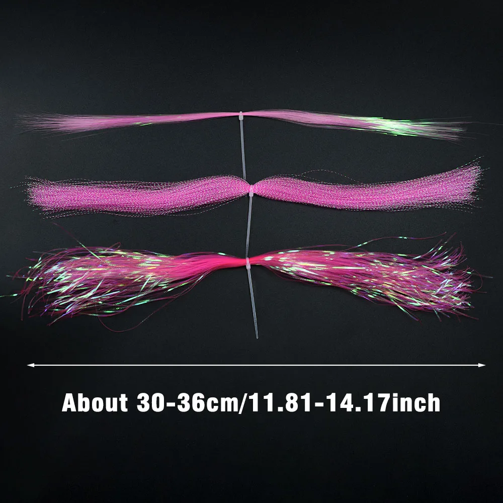 MNFT 6 paquetes Flashabou Crystal Krystal Flash String para atado de moscas Jig señuelo de pesca efecto ondulado pesca con mosca de agua dulce y salada - imagen 2
